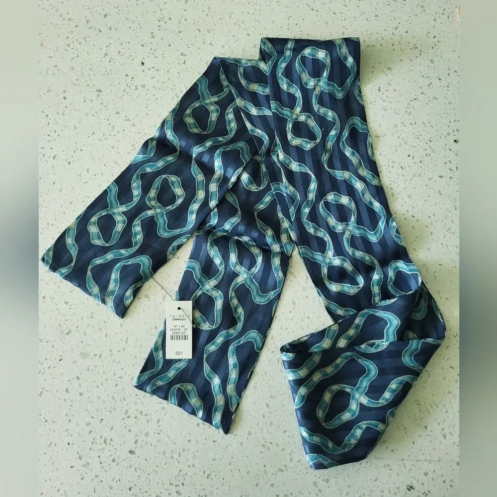 Talbots 100% Silk Oblong Scarf – NWT – Nautical Rope PrintSize: 66